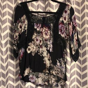 Black floral top